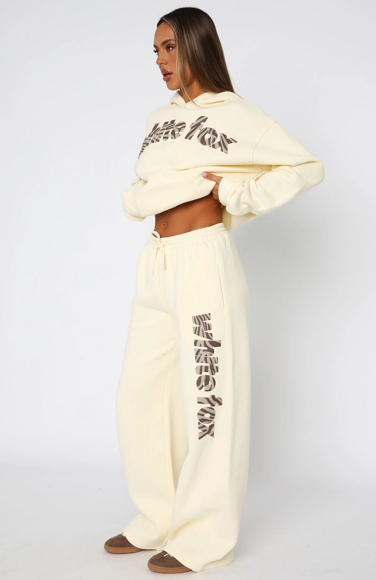 From The Archives Maya Wide Leg Sweatpant Lemon Indoor style