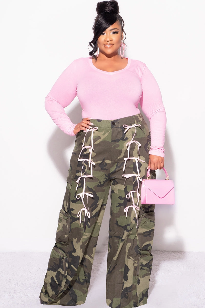 Fashion Staple Final Sale Plus Size Long Sleeve Top in Pink