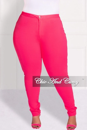 CompressionSupport EcoFriendlyBlend Final Sale Plus Size Jeans in Fuchsia (Jeans Only)