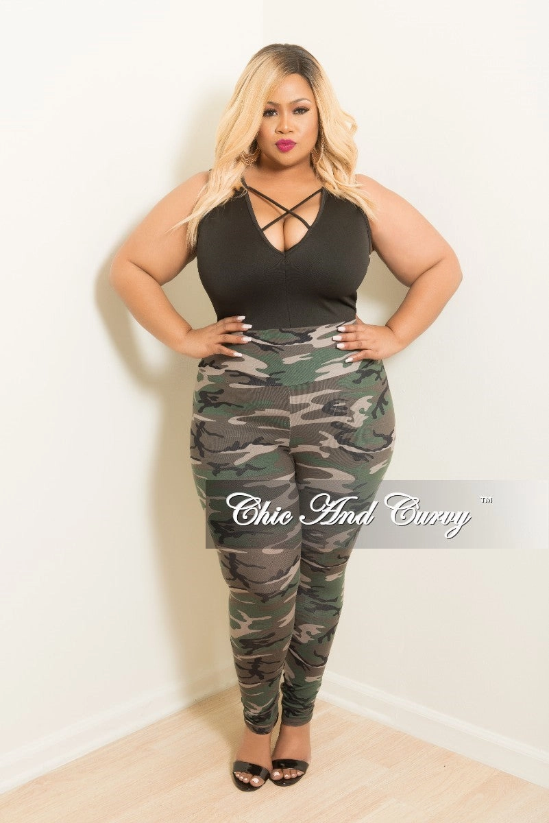 Tall Length Final Sale Plus Size Leggings in Camouflage Print