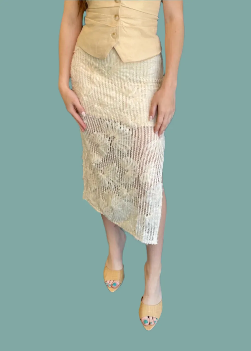 Sol Skirt Abstract Motif Summer Picnic