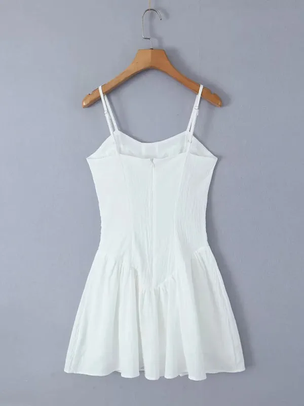 Solid Drop-Waist Fit & Flare Cami Mini Dress