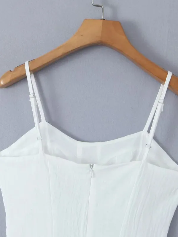 Solid Drop-Waist Fit & Flare Cami Mini Dress