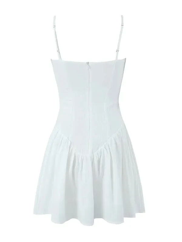 Solid Drop-Waist Fit & Flare Cami Mini Dress