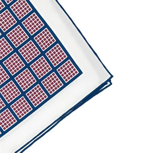 Sovereign Grade White/Navy Quadrant Pocket Square