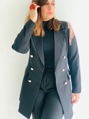 Sparkle Detail Black Blazer