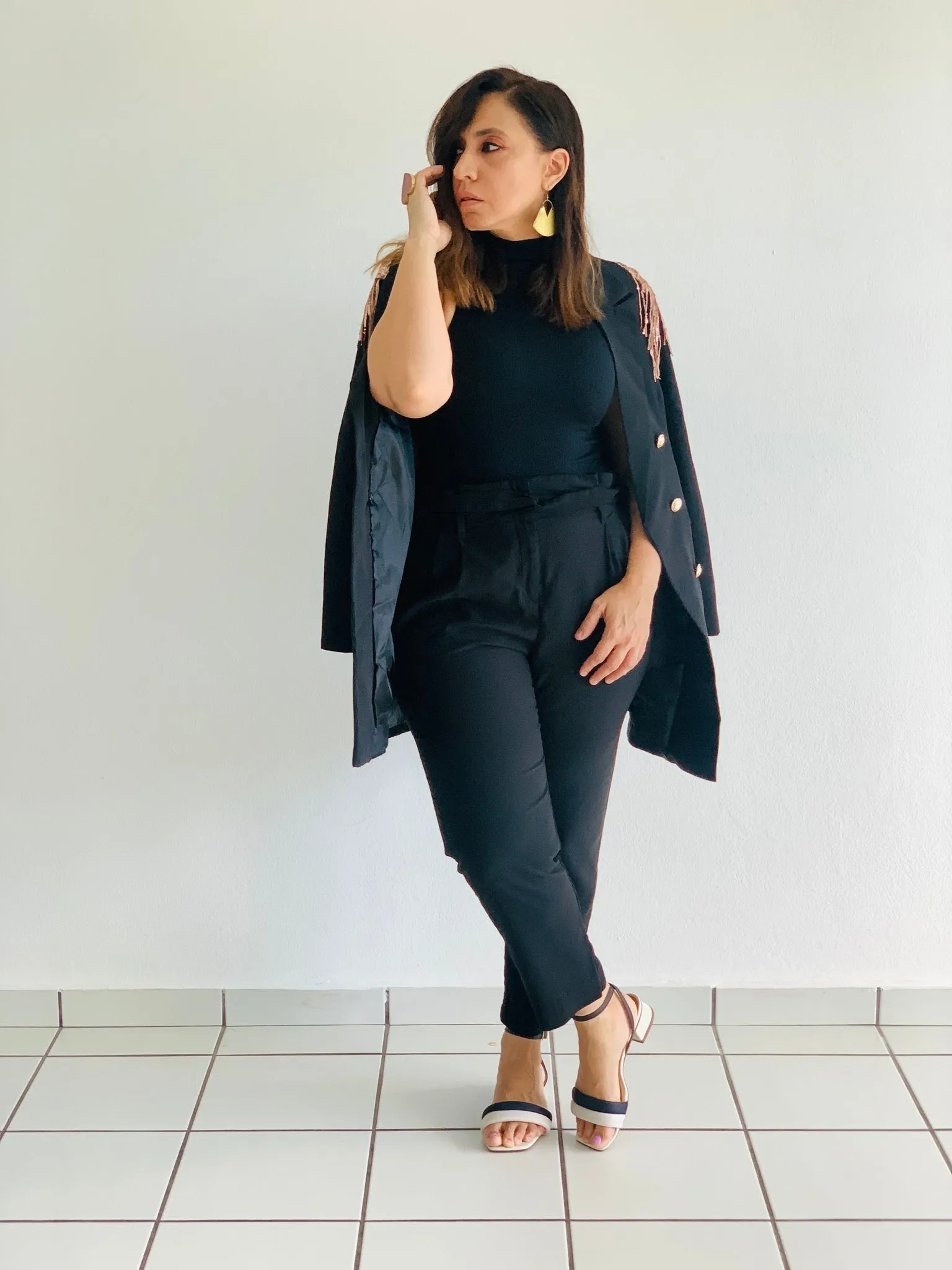 Sparkle Detail Black Blazer
