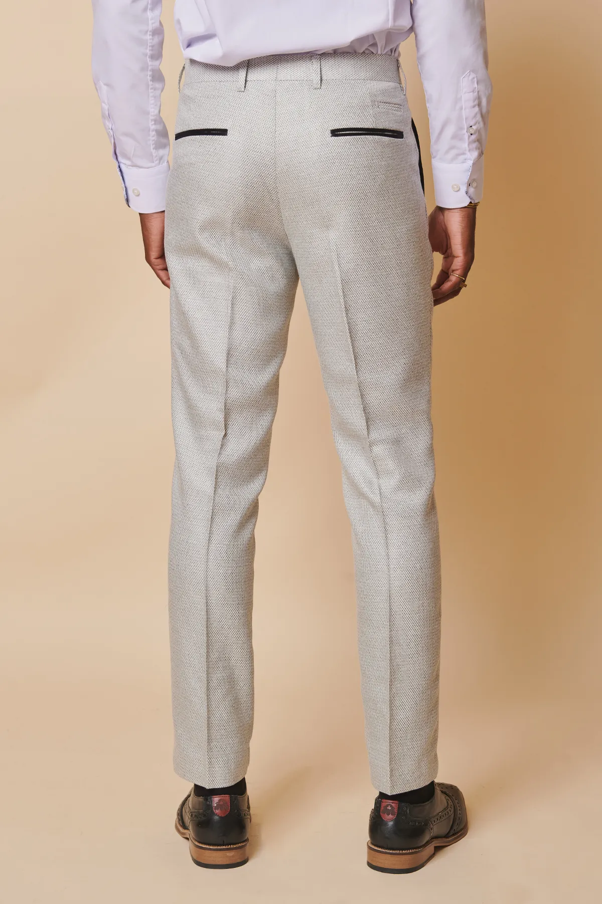 SPENCER - Stone Tux Lapel Three Piece Suit