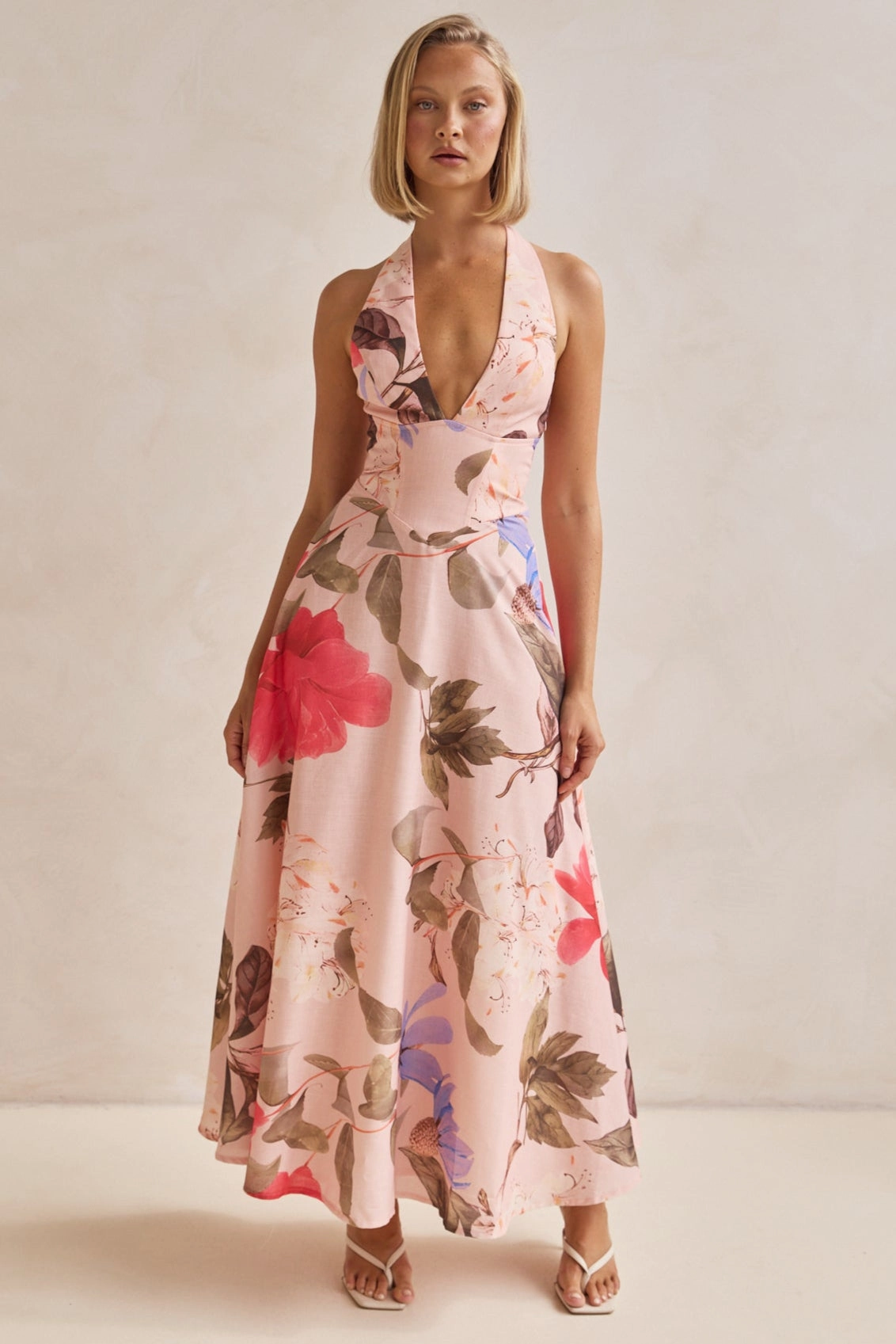 Speranza Maxi Dress (Pink) Tulle-Overlay