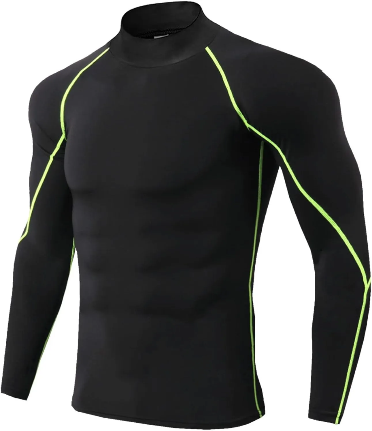 Sports Compression Shirt for Men Long Sleeve Workout Baselayer Shirts Quick Dry Gym Yoga Athletic Running Tee Tops
