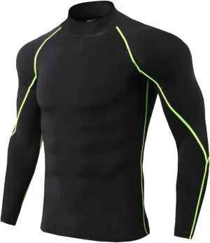 Sports Compression Shirt for Men Long Sleeve Workout Baselayer Shirts Quick Dry Gym Yoga Athletic Running Tee Tops