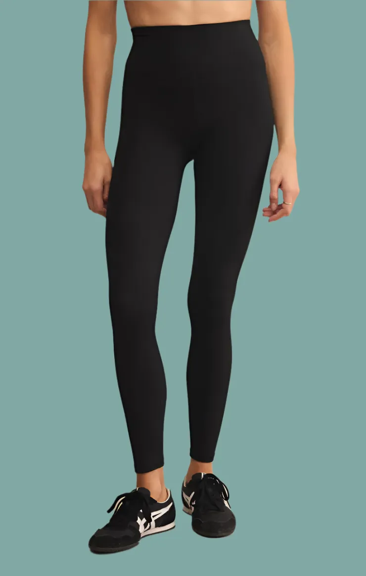 Simple Comfort Wear Sporty Ribbed Ankle Legging