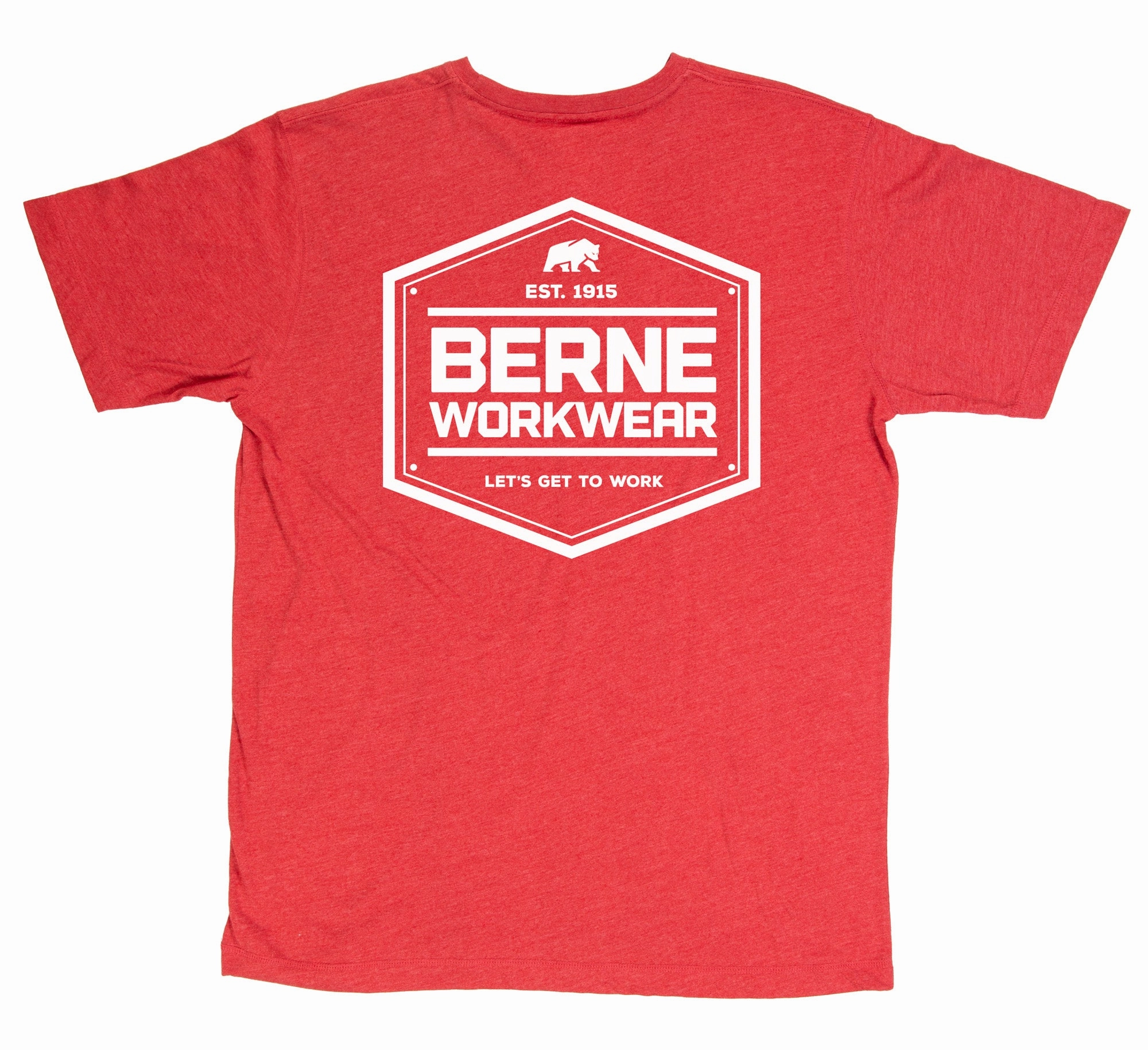 Versatile Wearable Berne Mens Deep Red 100% Cotton Shield Tee S/S