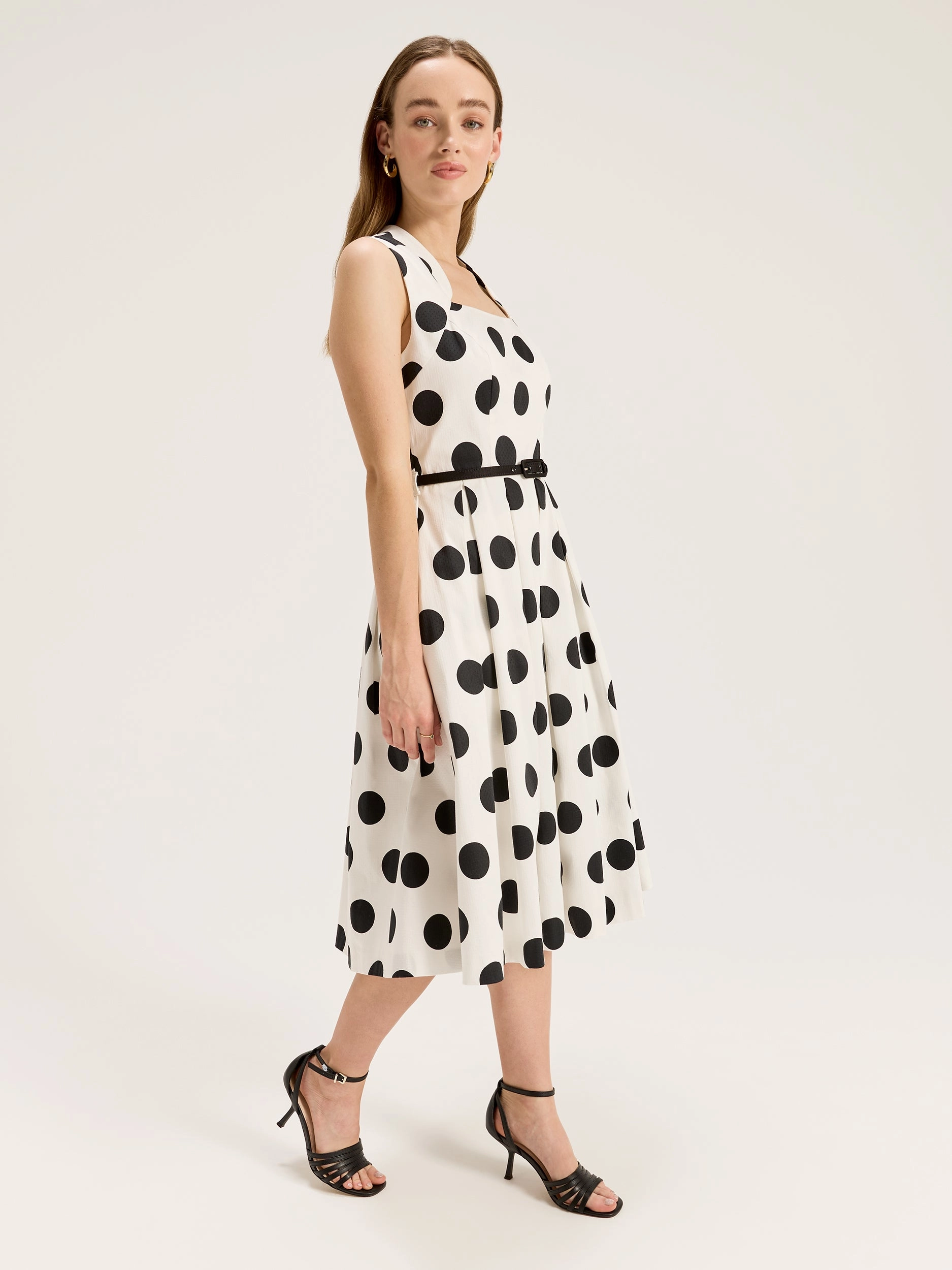 Spotty Dress Modest Cut Smooth Edge