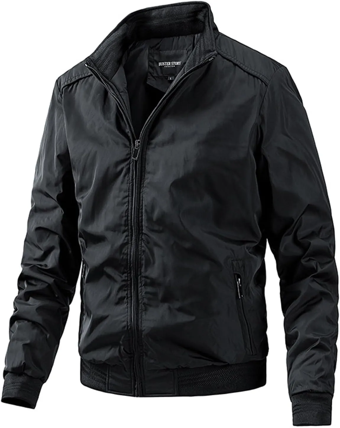 Spring and Autumn Men's Youth Jacket Windproof Thin Coat Checkered Baseball Clothes Olive Rain Coat Men