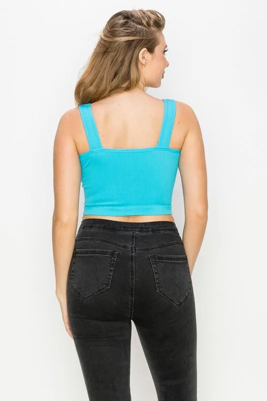 Square neck seamless tank top