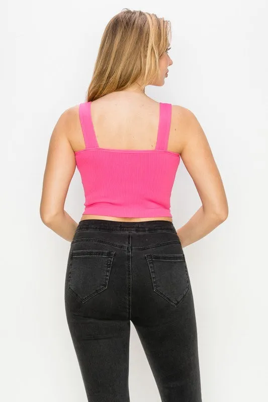 Square neck seamless tank top