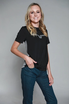 Kimes Ranch Womens Phase 2 Tech Tee Black Polyester Blend S/S T-Shirt Soft Touch Fabric All-Day Wear
