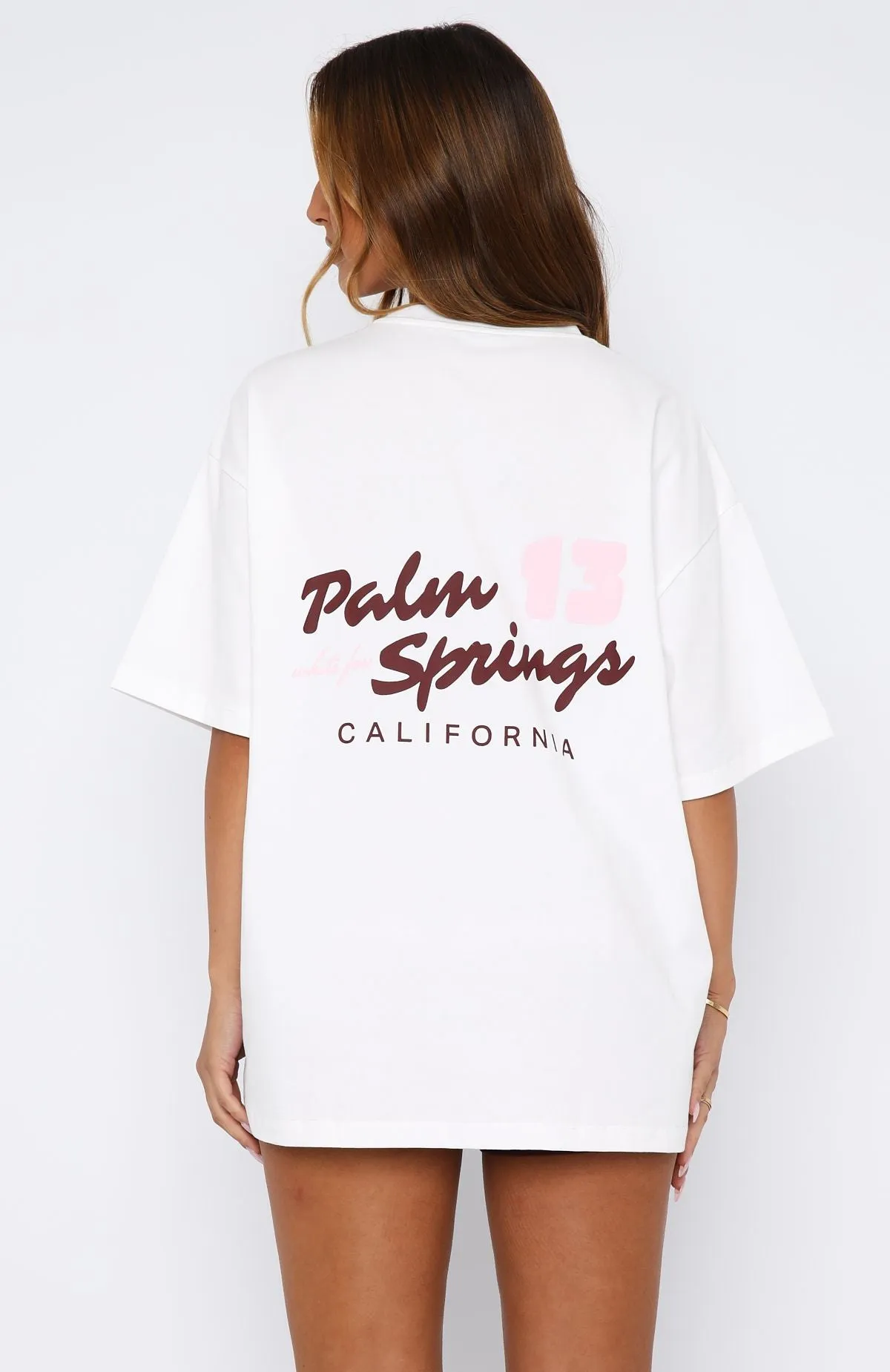 Palm Springs Edition Oversized Tee White ConvertibleStyle