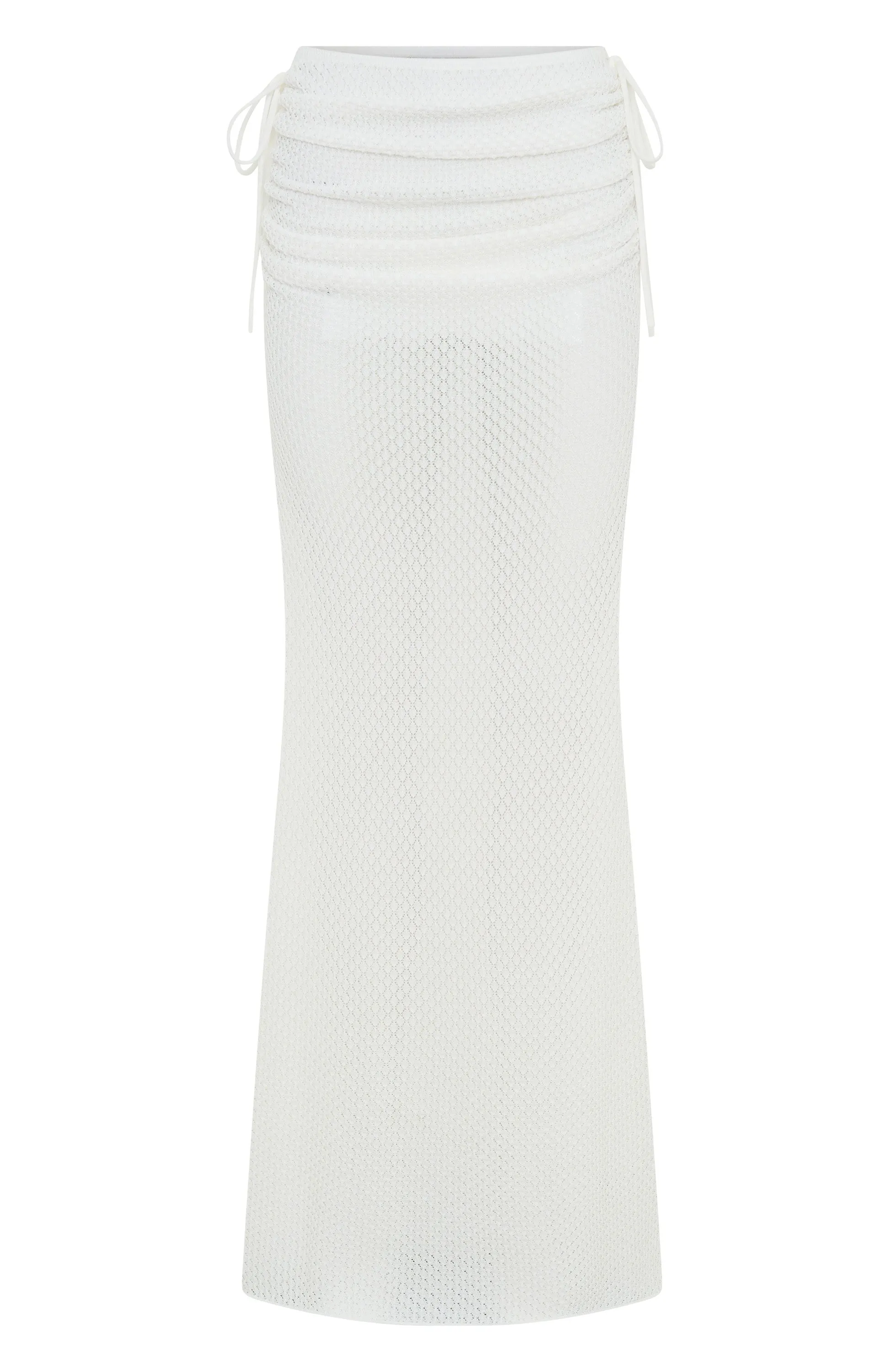 Stand And Stare Knit Maxi Skirt White Fashion Detail