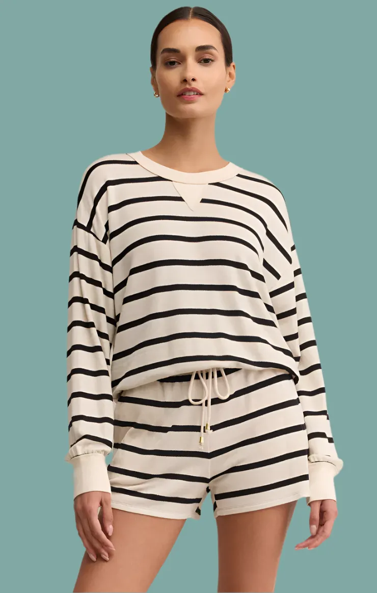 Printed T-shirt Stand Out Striped Modal Sweatshirt