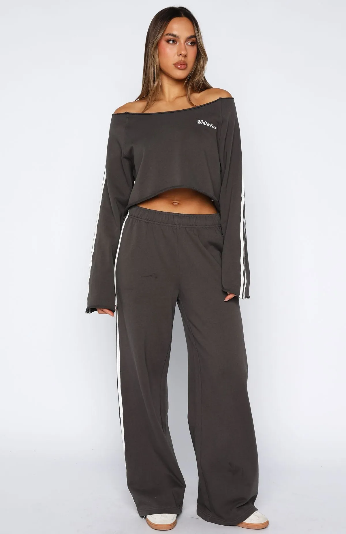 Star Student Wide Leg Sweatpants Charcoal Day To Day Heat Retention Lining
