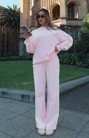 Star Student Wide Leg Sweatpants Pink FourWay Stretch