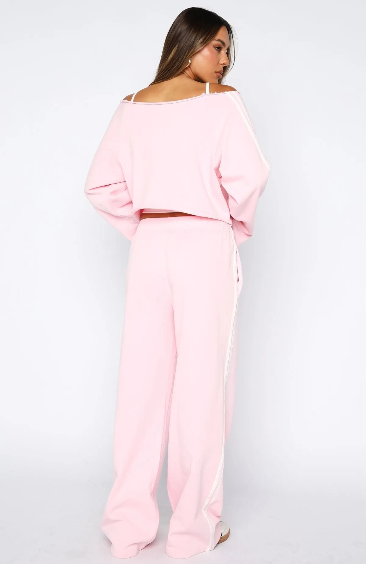 Star Student Wide Leg Sweatpants Pink Ventilated Panels