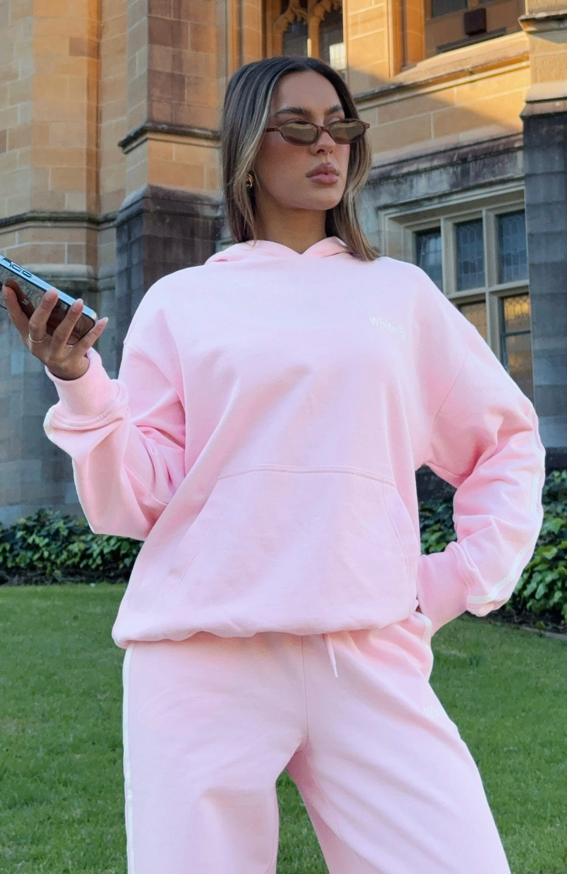 Weekend Outfit Star Student Oversized Hoodie Pink