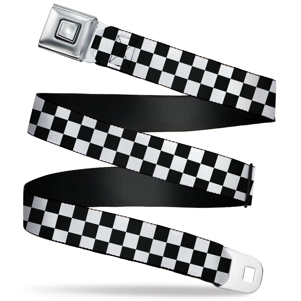 Starburst Seatbelt Belt - Checker Black/White Webbing