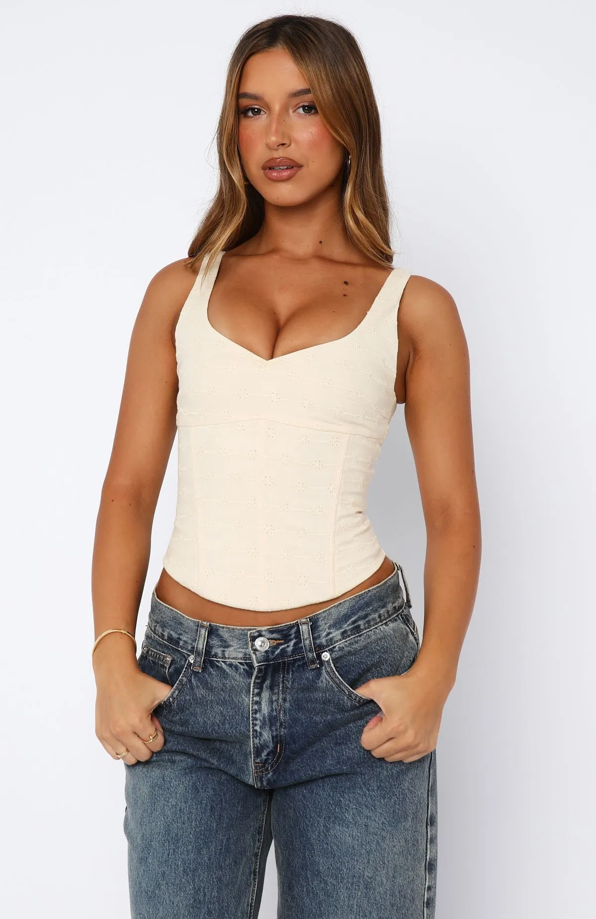 FeatherlightConstruction Staring At You Bustier Cream