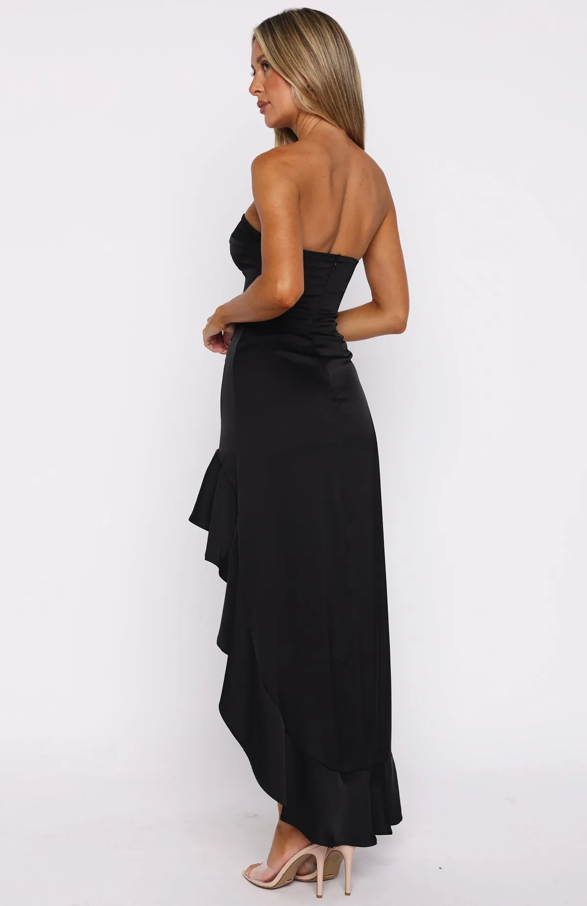 Statements Like This Strapless Maxi Dress Black Sporty T-shirt Street Style