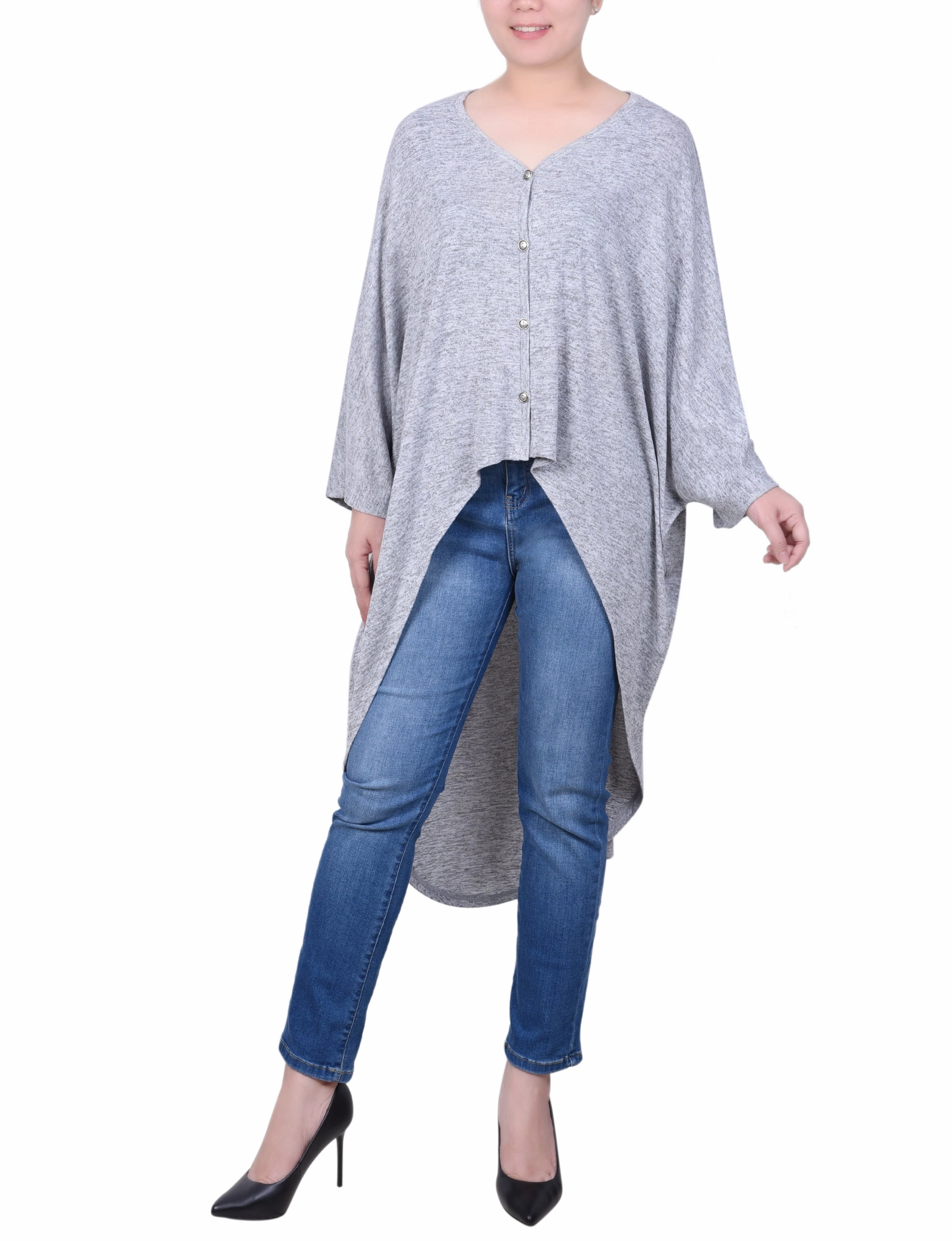 Hi Lo Batwing Sleeve Cardigan Stylish Look Stylish Jacket