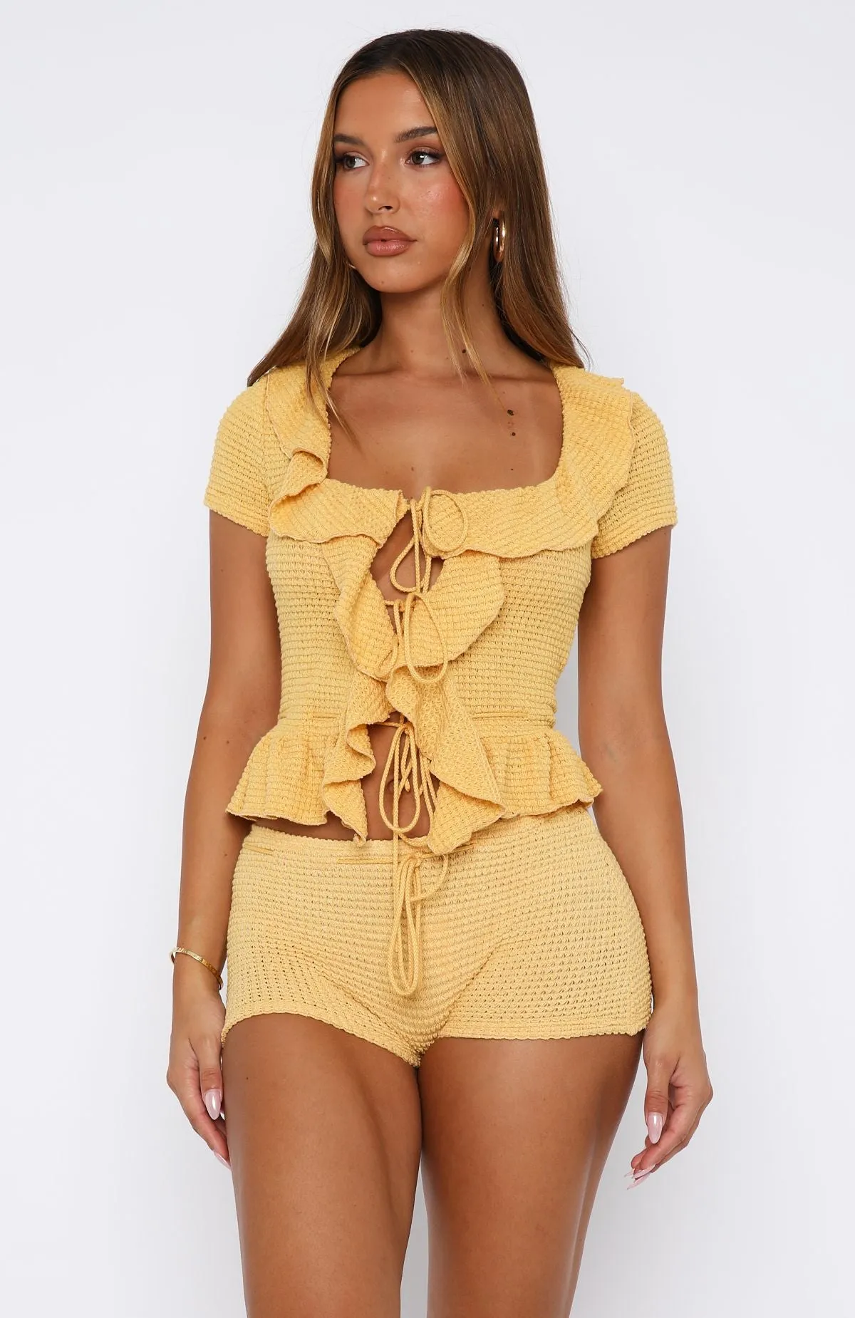 Cool It Crochet Shorts Mango Clean Finish Quick Drying