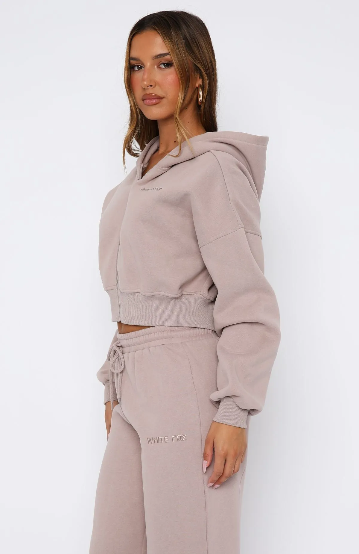 Lightweight texture Travel Comforted Stay Lifted Cropped Hoodie Cinnamon