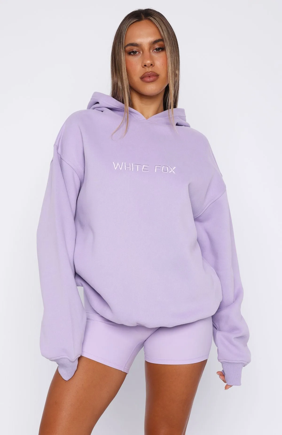 Stay Lifted Oversized Hoodie Lavender Street Casual Style Chilly Days