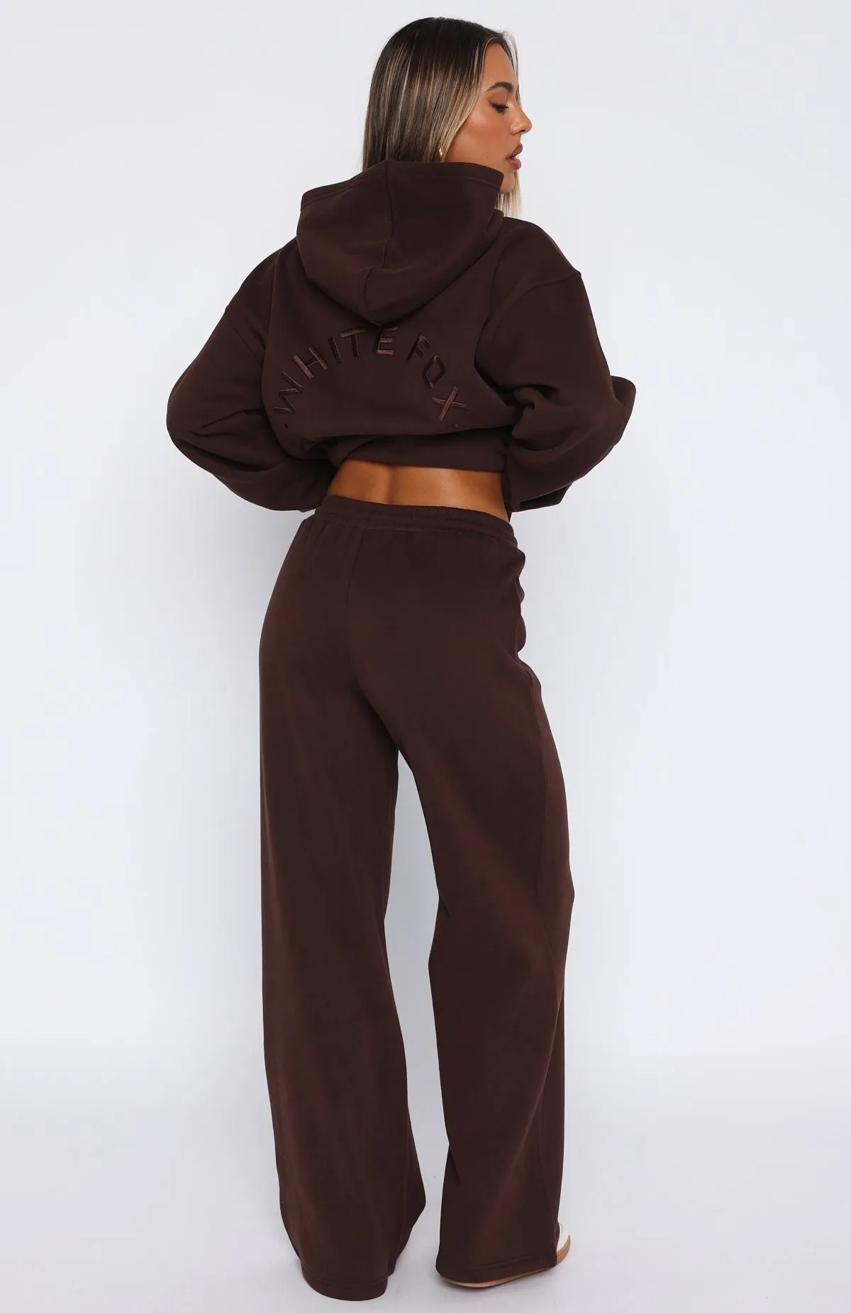 Stay Lifted Wide Leg Sweatpants Bitter Chocolate Garment Dyed
