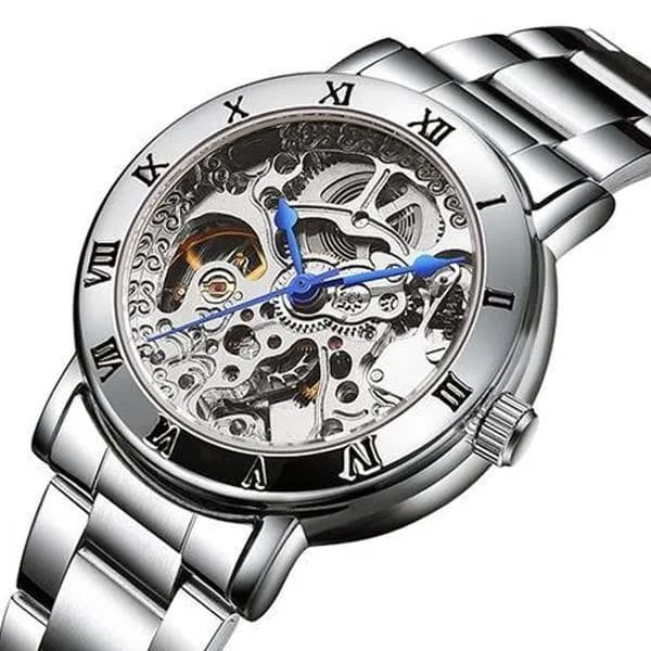 Steampunk Lady Silver Wrist Watch