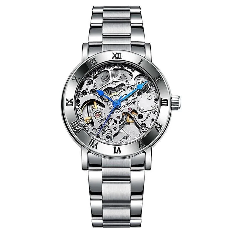 Steampunk Lady Silver Wrist Watch