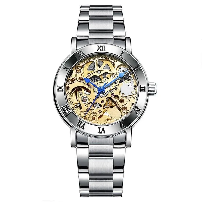 Steampunk Lady Silver Wrist Watch