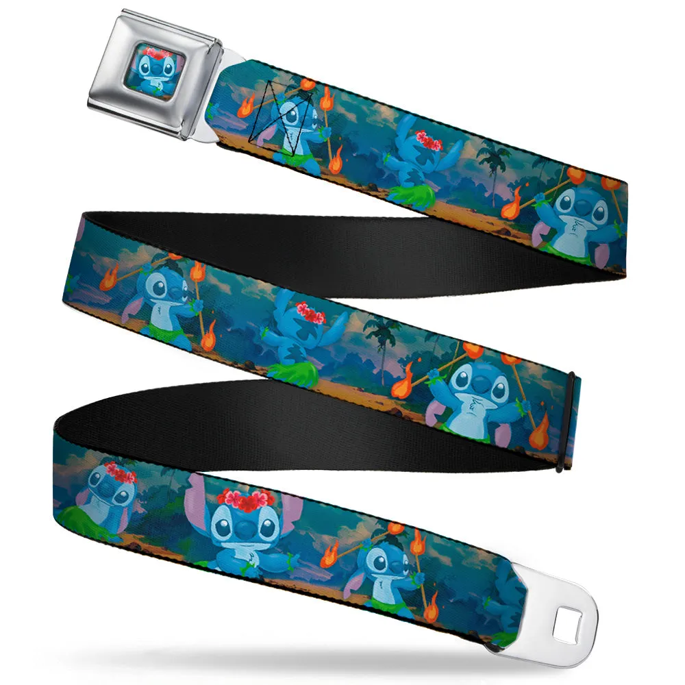 Stitch Hula Pose Full Color Seatbelt Belt - Stitch Hula Dance 5-Poses Webbing