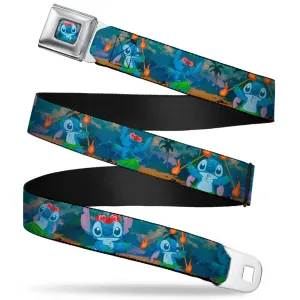 Stitch Hula Pose Full Color Seatbelt Belt - Stitch Hula Dance 5-Poses Webbing