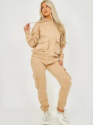 Stone Utility Pocket Hoodie & Jogger Co-Ord Set