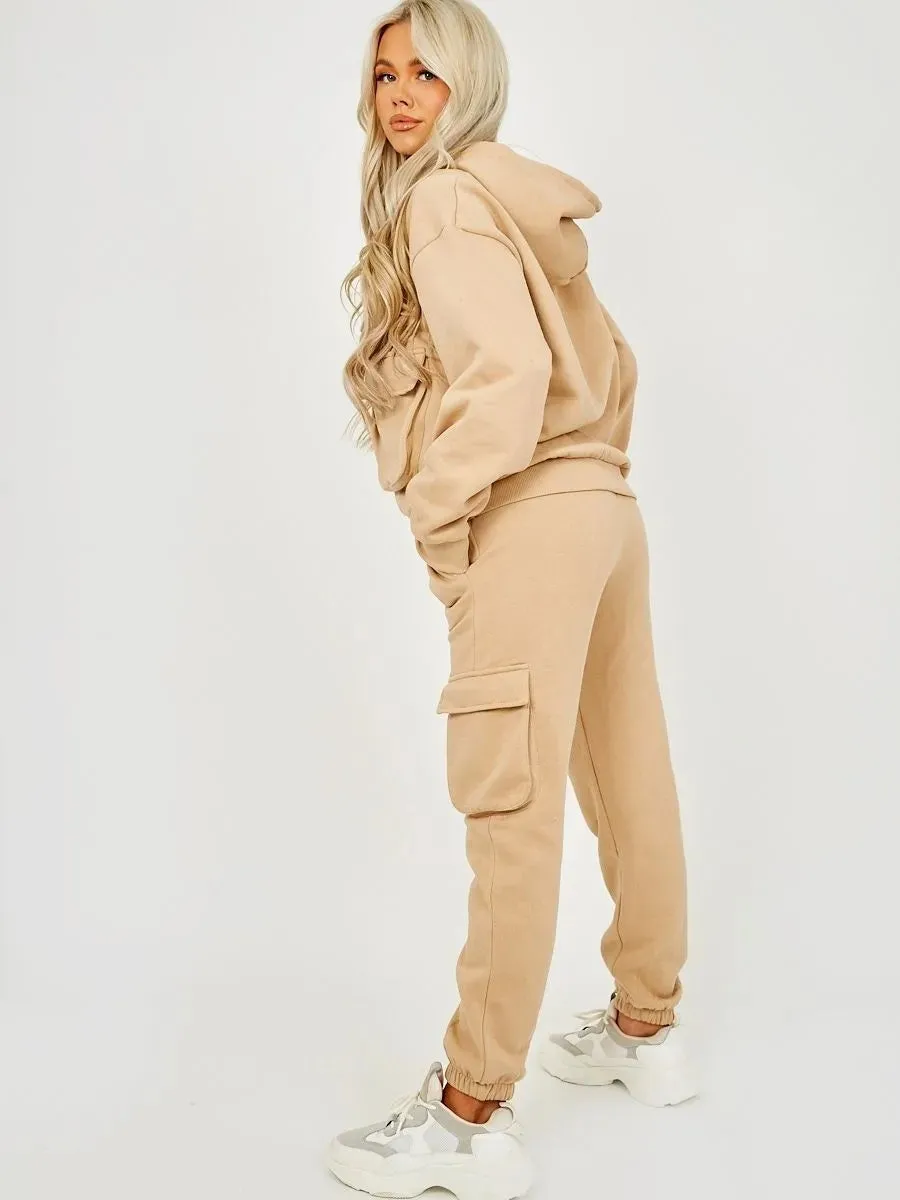 Stone Utility Pocket Hoodie & Jogger Co-Ord Set