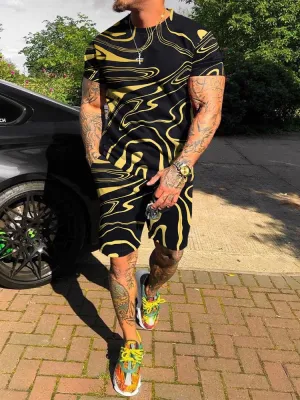 Street Fashion Gilding Printed Casual Suit