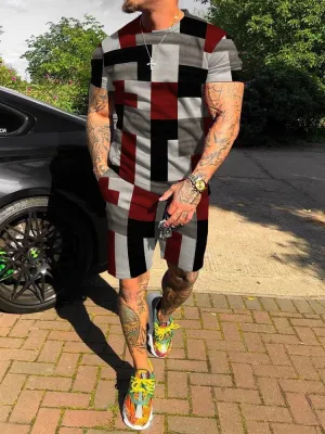 Street Fashion Square Printed Casual Suit