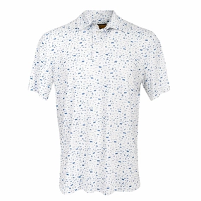 Active Lifestyle STS Ranchwear Mens Fairway Blaze White/Navy Poly/Spandex S/S Polo Shirt