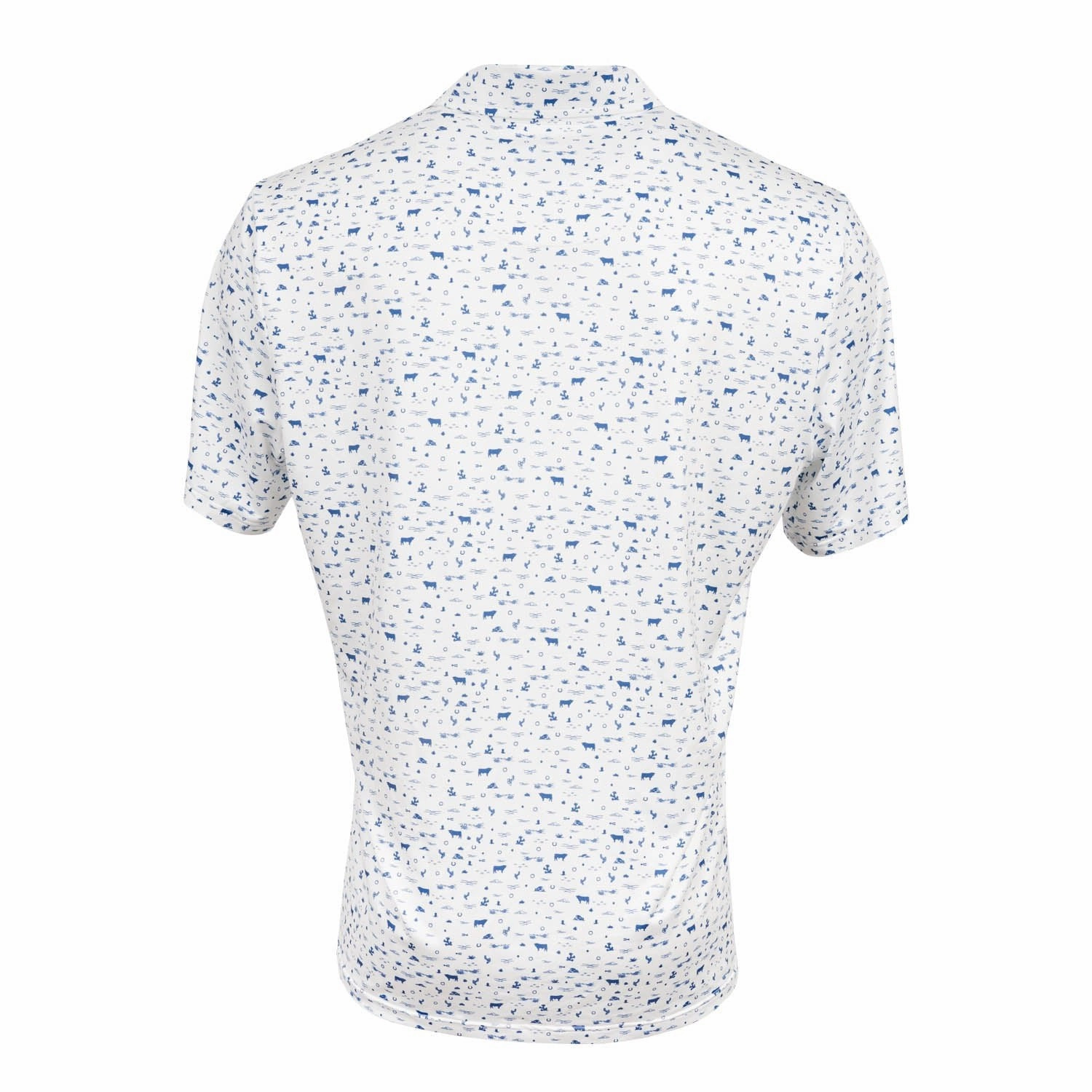 Seamless Sides STS Ranchwear Mens Fairway Blaze White/Navy Poly/Spandex S/S Polo Shirt