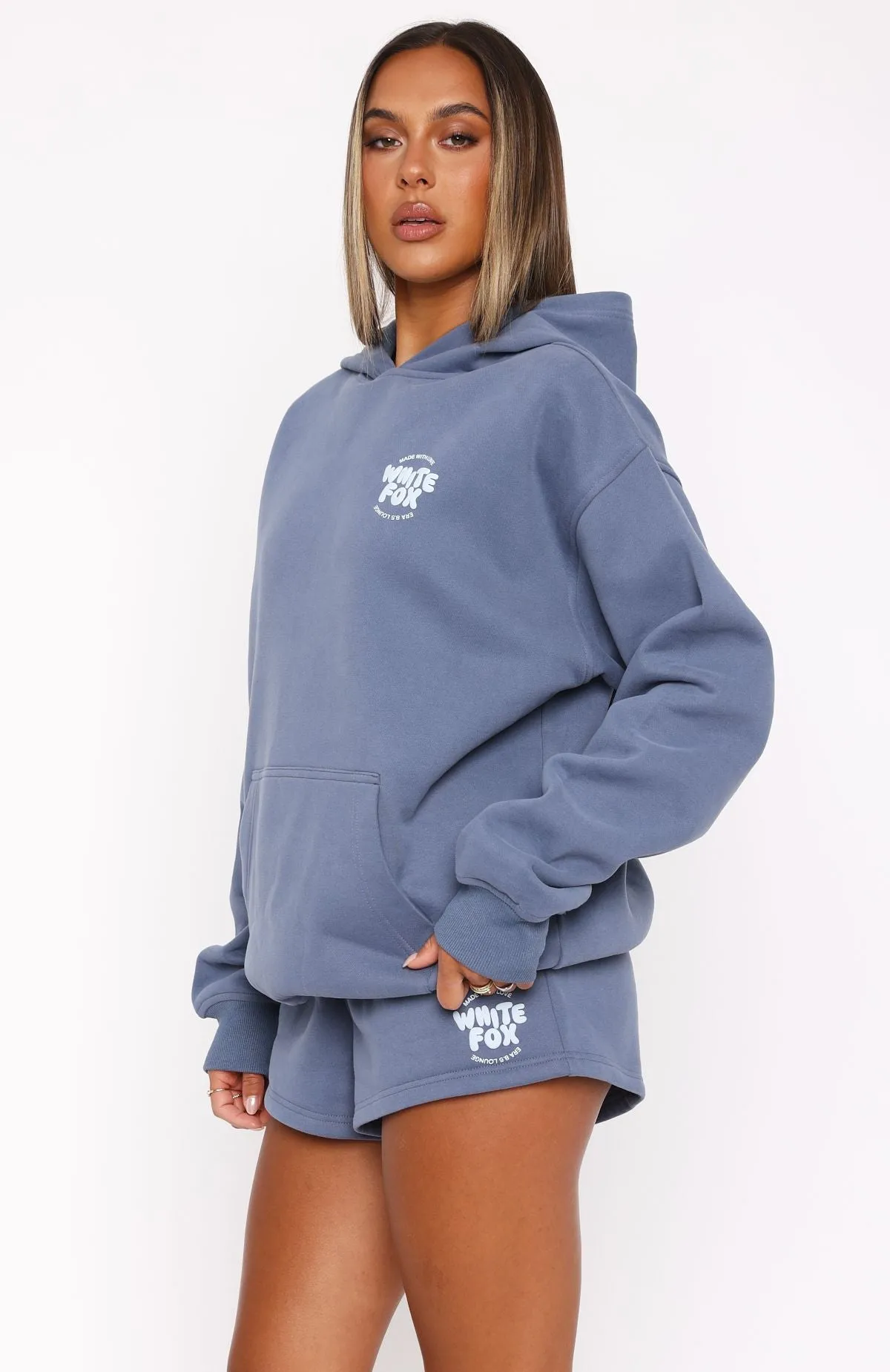 With Love For You Oversized Hoodie Ocean WaterRepellent Finish Recycled Polyester Yarn
