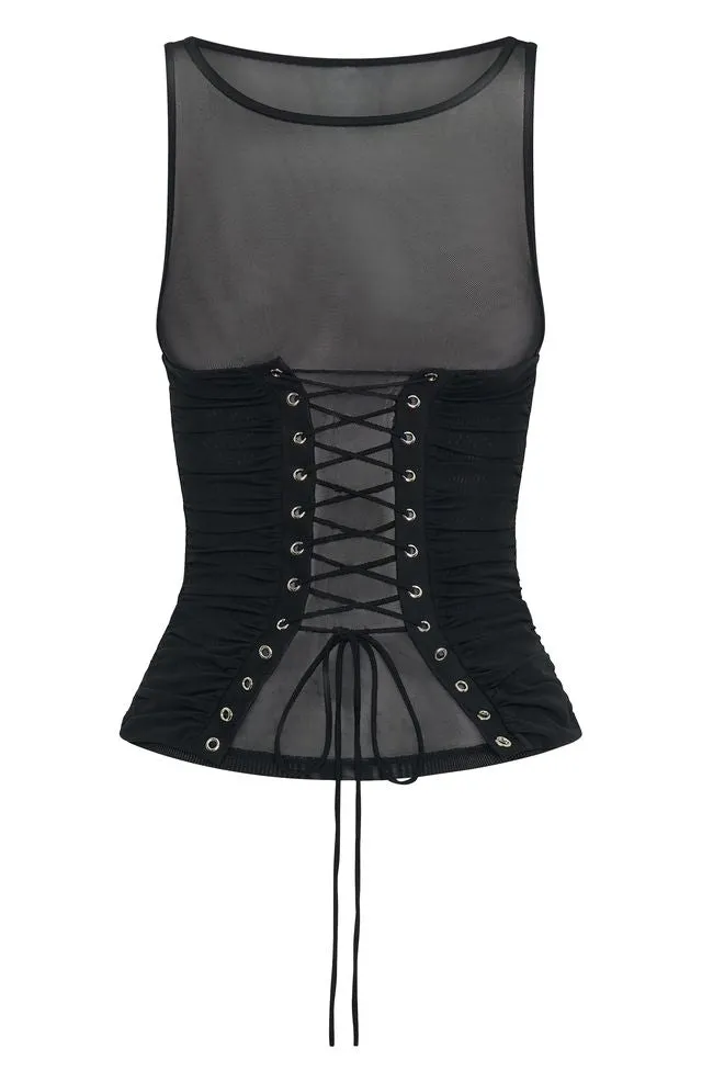 Midnight Drive Top Black Antimicrobial Finish TactileWeave